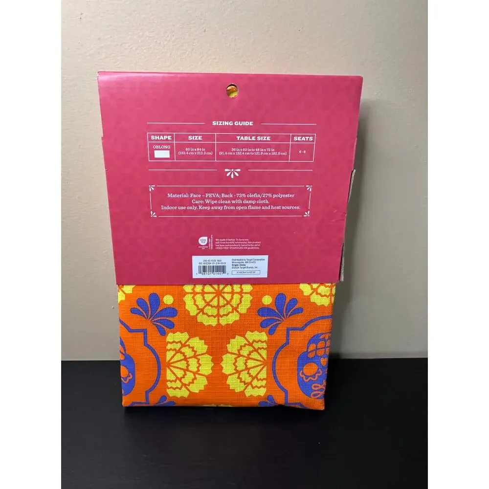 Target‎ Calavera Vinyl Tablecloth 60x84 Día de Muertos Sugar Skull NEW